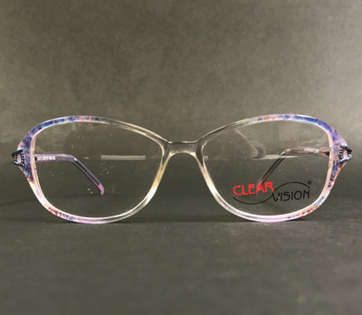 Clear Vision Eyeglasses Frames AMELIA Blue Pink Cat Eye Full Rim 53-14-130