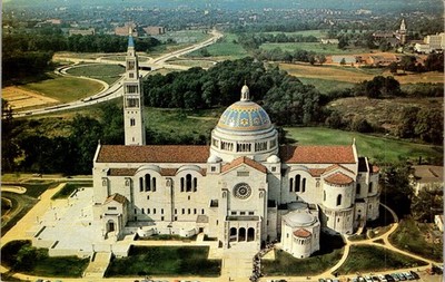 1960s Aerial Postcard National Shrine Immaculate Conception Washington DC