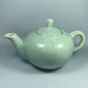 Vintage Hand-Made Celadon Ceramic & Stoneware East Asian Tea Pot