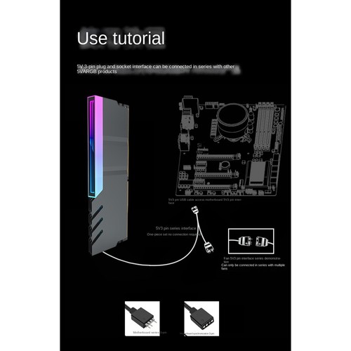 Ordinateur DDR4 DDR5 5V ARGB Sync MéMoire Radiateur PC RVB Coloré Radiateu5825 - Afbeelding 8 van 10