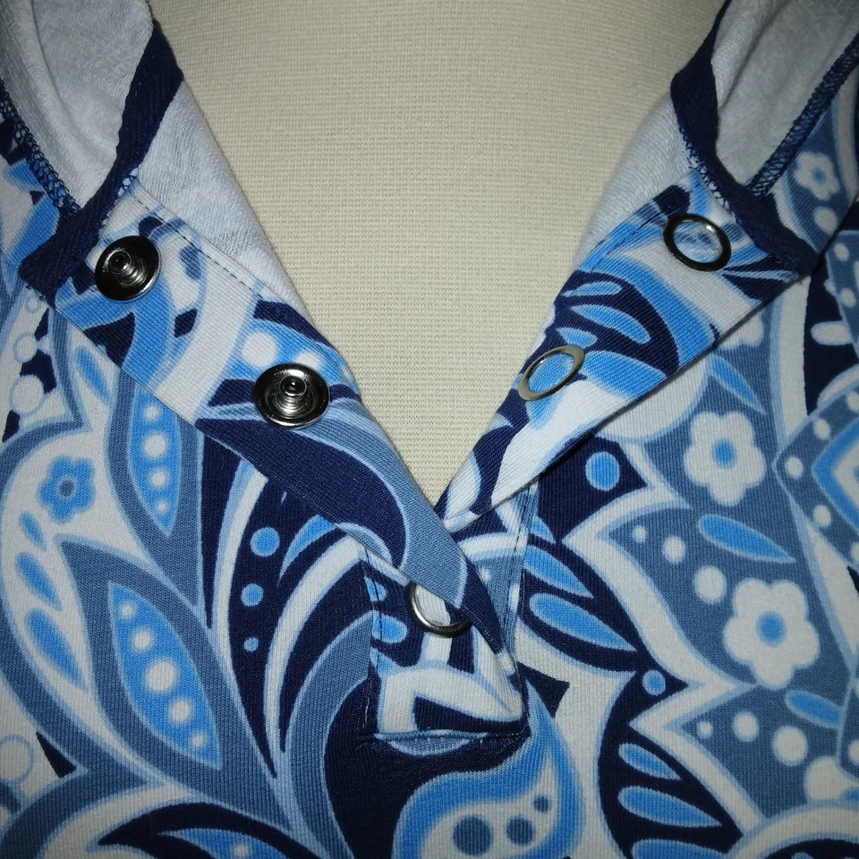 ¡NUEVO! Sudadera con Capucha Sport Savvy XL Athleisure Terry Francés Azul Top A645034 Foto 4 de 4