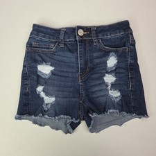 SO Super High Rise Curvy Shortie Jean Shorts 1/25 Blue, 2.5 Inseam