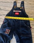 Vintage Infant Oshkosh B'Gosh Flannel Lined Snap Leg Overalls Size 12M — photo 5