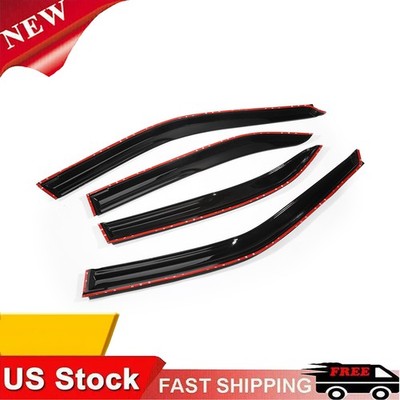 4pc Tape-on Window Visor Vent Shade For Honda Civic 1996-2000 Black Mugen Style