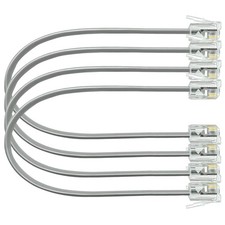 4 PCS 8 Inch Short Telephone Cord Wall Landline RJ11 6P4C Male to Male
