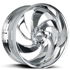 24x10 Strada Wheels Retro 6 Chrome Rims 4pcs