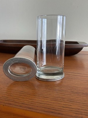 Arte Italica Handmade Highball Glass with Pewter Made in Italy