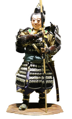 Heizo Oki Samurai Doll Size H 26.7 x W 10.6 x D 7 in With Wooden Box