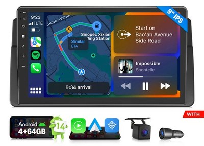 Eonon E46X7A 9'' IPS Android 14 Auto CarPlay GPS Radio Stereo WiFi For BMW E46 M3