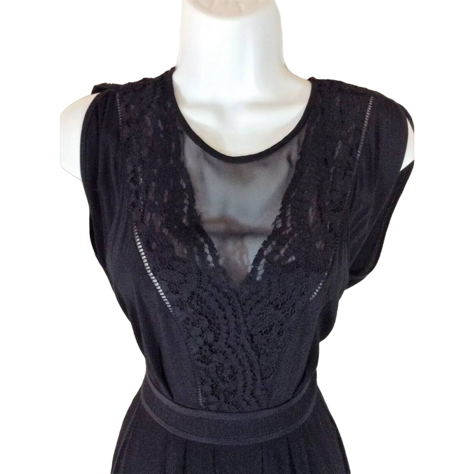 chinese dress ladies Buy Rebecca Taylor Sleeveless Crepe Lace Dress Black 6 at Amazon.in