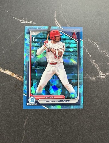 2024 Bowman Draft Chrome Sapphire 1st Christian Moore Los Angeles Angels