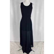 GLAMOROUS Women’s Black Sleeveless Sheer Evening Dress Sz M