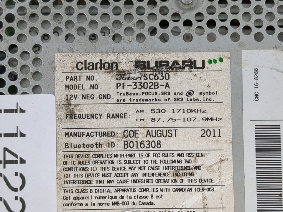 2012 Subaru Forester Am Fm Cd Player Radio Receiver X9O5J | eBay