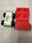 Vintage Fisher Price Little People 4 Seater Jeep Red Car & 1 Seater Car