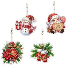 4pcs Diamond Art Ornaments   DIY Acrylic 5D Diamond Art Tree Christmas