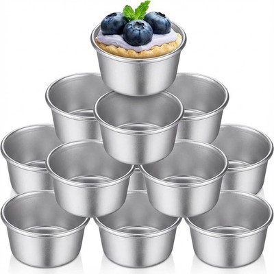10 Moldes Individuales para Flan y Tartas Antiadherentes de Acero Carbono