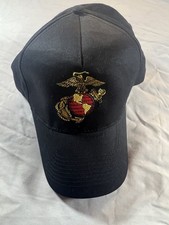 United States Marines and Logo Graphic Blue Trucker Cap Hat One Size