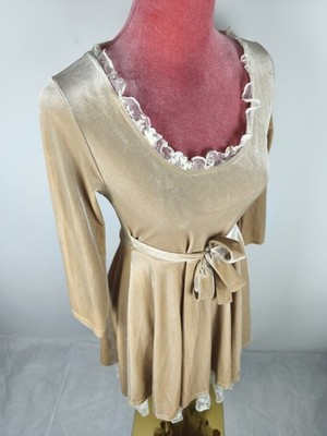 Kleid Ester Elenora Gr. (S/36) beige Samt stretch Spitze elegant Party dress
