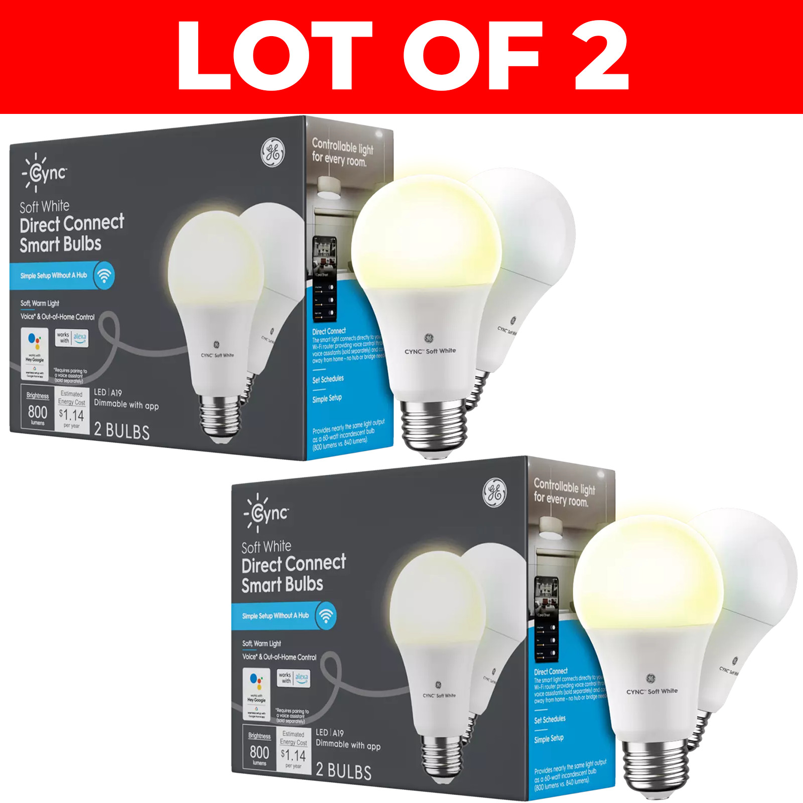 Soft White Bluetooth Wifi 2 Pack Ea