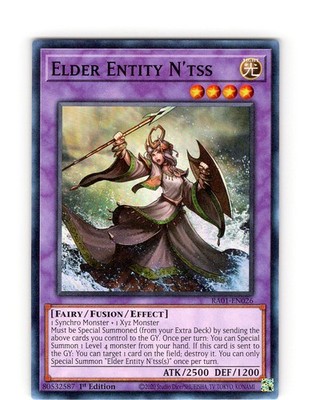 Yu-Gi-Oh TCG Elder Entity N'Tss RA01-EN026 1st Edition Super Rare Card NM