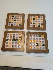 Wood & Mosaic Tile Coaster Set - Handmade/OOAK - 3.5" x 3.5" - Set of 4