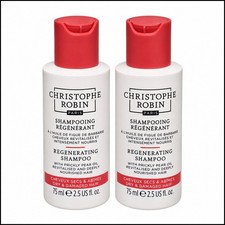 Christophe Robin Regenerating Shampoo Prickly Pear Oil 2.5oz Lot of 2 Travel Siz