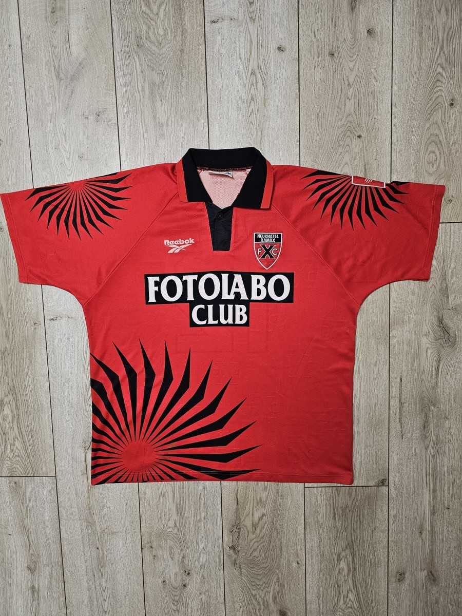NEUCHATEL XAMAX 1995 1996 HOME MATCH WORN FOOTBALL SHIRT SOCCER