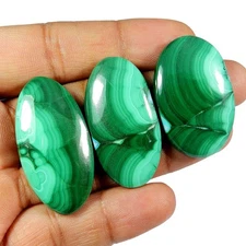 Natural Green Malachite Chrysocolla Cabochon Whoesale Lot 3 Pcs Gemstone #10876