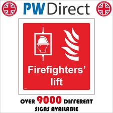 SIGN FIREFIGHTERS LIFT FI381 EMERGENCY TRANSPORT SAFETY EQUIPMENT BUILDING FLOOR