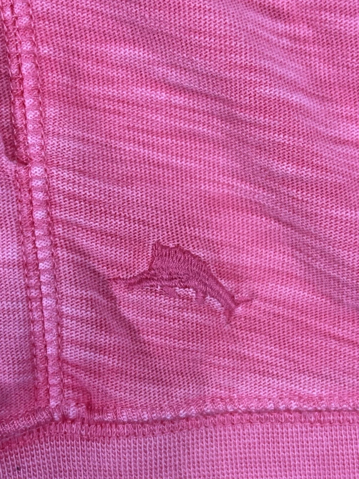 Tommy Bahama Full Zip Cowl Kneck Sweatshirt Jacket Womens XL Pink Cotton - Image 3 of 4