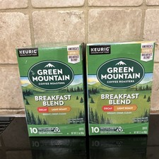 Green Mountain Breakfast Blend Coffee Decaf Light Roast 2 Boxs Exp 06/2027 