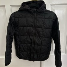 GAP Kids Boys Black Hooded Water-Resistant Puffer Jacket L Zip PrimaLoft