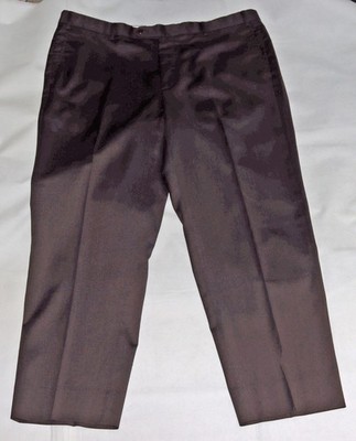 Zanella Todd Men's Dress Slacks Flat Front Brown Wool Trousers Pants Size 40
