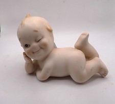 Vintage Winking Kewpie Doll, Lefton China Hand Painted Piano Baby Angel KW228