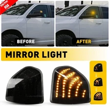 Smoked Lens Amber LED Side Mirror Signal Lights For 2011-2018 Ram 1500 2500 3500