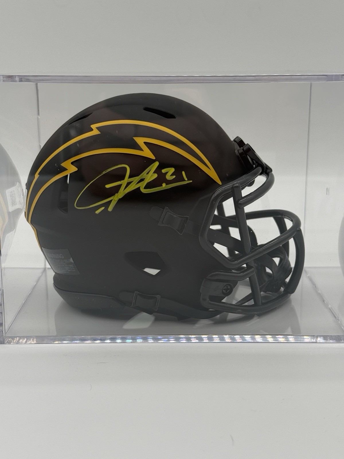 LaDainian Tomlinson Autographed Signed San Diego Chargers Chargers Eclipse Mini Helmet YELLOW INK Beckett 