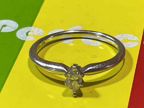 Anello da sposa matrimonio fidanzamento solitario diamante marchesa 1/5 ct oro bianco 14 carati! - Foto 7 di 14