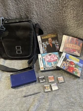Nintendo DS Lite Handheld System Cobalt Blue w/Case, 9 Games, & Stylus-Tested