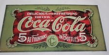 VINTAGE 1990's REPRODUCTION COCA COLA TIN PLATE ADVERTISING SIGN