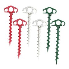 Plastic Inflatable Stakes, Tent Stake Pack Sand Stakes for 6 Red Green White