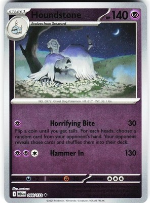 HOUNDSTONE 066/132 - POKEMON MEGA EVOLUTION REVERSE HOLO - NM UNCOMMON