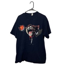 Vintage Warner Bros Taz Shirt Mens XL Navy Blue Basketball Single Stitch 90s