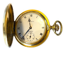 Swiss Made Arnex 17-Jewel Manual Pocket Watch Gold Plated  keeps time  1-owner