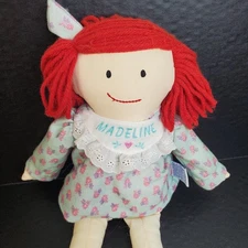 1996 Eden Madeline 14" Cloth Rag Doll Plush Girl in Pajamas Belly Stitches 