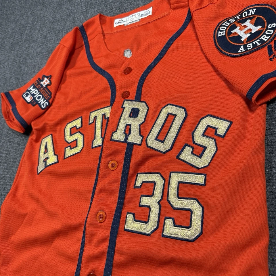 Justin Verlander 35 Majestic Med Jersey Houston Astros 2017 World Series Champ - Image 3 of 4