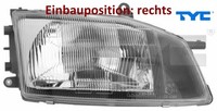 TYC 20-5615-05-2 Hauptscheinwerfer Rechts Scheinwerfer Frontscheinwerfer