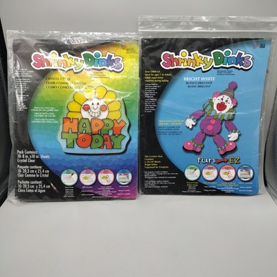 Lot Of 2 New Packs Shrinky Dinks Crystal Clear And Bright White Film