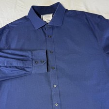 Charles Tyrwhitt Twill Dress Shirt Classic Fit Non Iron Cobalt Blue Men's 18/36