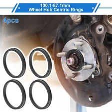 100.1mm to 87.1mm Car Wheel Hub Centric Rings Black Polycarbonate 4 Pcs