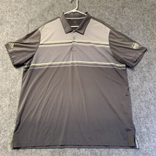 Adidas Polo Shirt Mens 2XL Gray Short Sleeve Golf Stretch